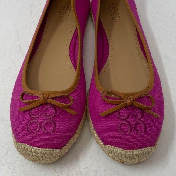 EUC Coach Darcelle Purple Fuchsia Round Toe Slip-On Espadrille Flats Size 9 - Picture 2 of 7